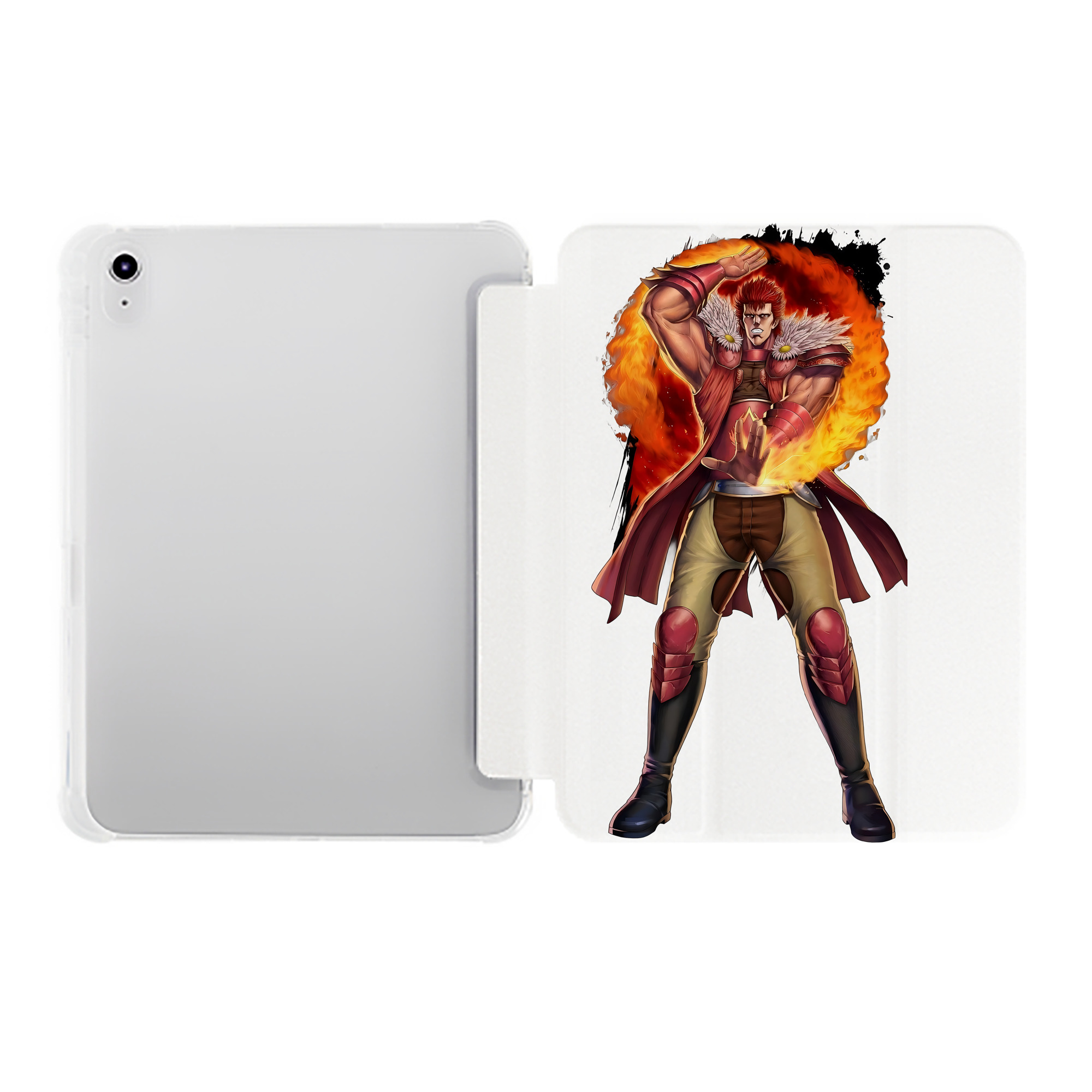 （画像用） 北斗の拳 Fist of the North Star IPad ケース ペン収納付き 三つ折りスタンド PUレザー×シリコン 対応機種9.5/10.5/10.9インチ